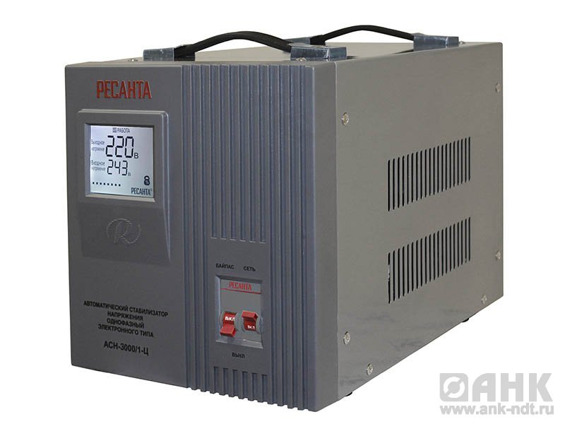 АСН-3000/1-Ц ОДНОФАЗНЫЙ СТАБИЛИЗАТОР ЭЛЕКТРОННОГО ТИПА С ЦИФРОВЫМ ДИСПЛЕЕМ