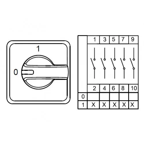 Аварийный двухпозиционный переключатель 0-1 KLEMSAN CS010273E 5 FAZ 10 A 90° 800090