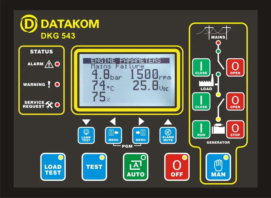 Автоматический блок контроля неисправности электросети DATAKOM DKG-543